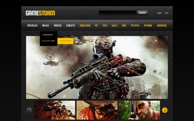 Modèle de site Web réactif pour les jeux
