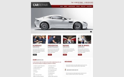 Modelo de site responsivo para conserto de automóveis