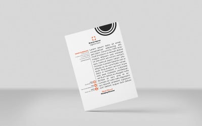 Creatief briefhoofdblok en oranje kleur zakelijk briefhoofd sjabloonontwerp