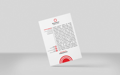 Diseño de membrete corporativo en color rojo con membrete creativo