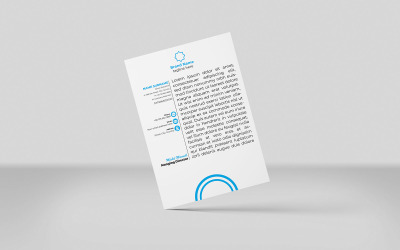 Diseño de plantilla de identidad corporativa con membrete en color cielo y membrete creativo