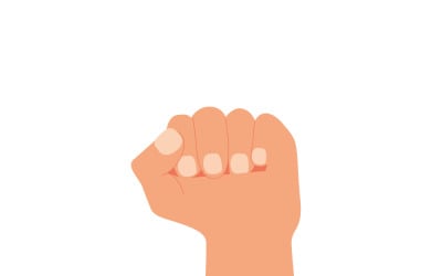 Flat design fist icon. Force. Power.
