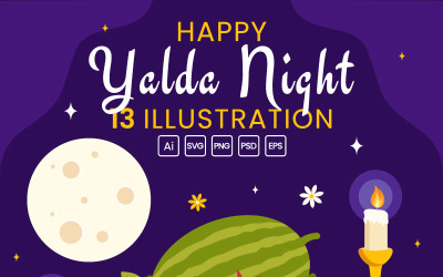13 Fröhliche Yalda-Nacht-Illustration