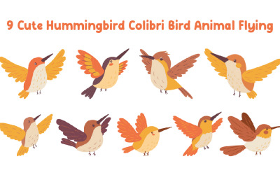 9 simpatici colibrì Colibri uccello animale volante