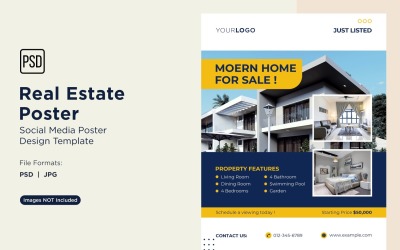 Real Estate Social Media Poster Post Design Template 02