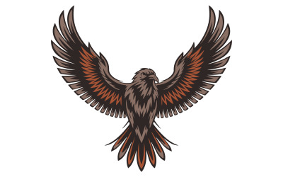 An illustration of a dynamic bird with outstretched wings