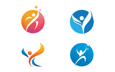 Illustrazione del segno del logo del personaggio persone disegno vettoriale V14