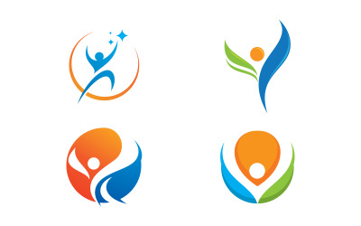 Illustrazione del segno del logo del personaggio persone disegno vettoriale V15