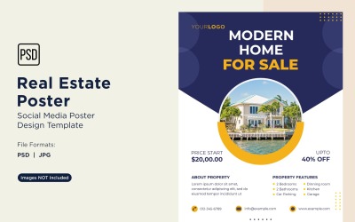 Modello di progettazione di post di poster per social media immobiliari 87