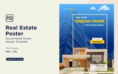 Real Estate Social Media Poster Post Design Template 53.