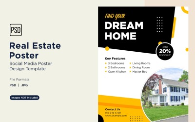 Real Estate Social Media Poster Post Design Template 62.