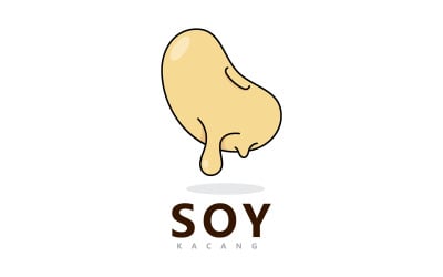 Sojabohnen-Logo, Vektor-Vorlagendesign. Gesunde Ernährung, einfache Vektorillustration V3