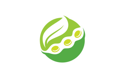 Sojaböna logotyp vektor malldesign. Hälsosam mat enkel vektorillustration V14