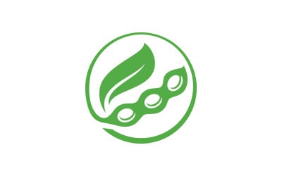 Soybean Logo vector template design. Healthy Food simple vector illustration V15