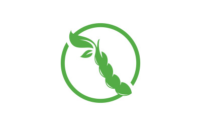 Soybean Logo vector template design. Healthy Food simple vector illustration V16