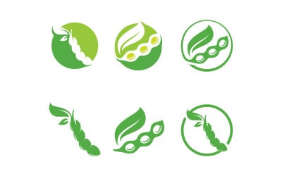 Soybean Logo vector template design. Healthy Food simple vector illustration V17