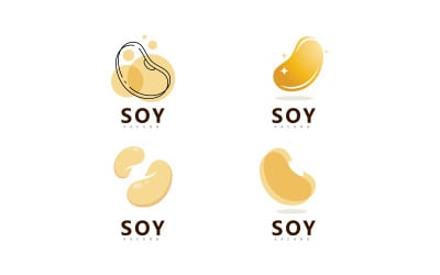Soybean Logo vector template design. Healthy Food simple vector illustration V19