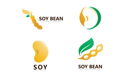 Soybean Logo vector template design. Healthy Food simple vector illustration V20