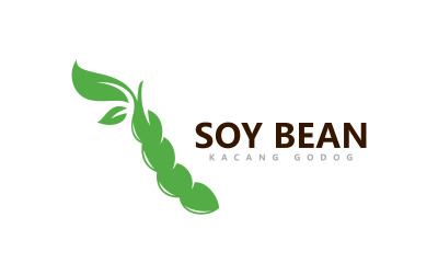 Soybean Logo vector template design. Healthy Food simple vector illustration V8