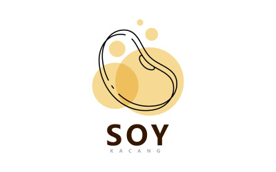 Szablon wektorowy logo Soybean. Zdrowa żywność prosta ilustracja wektorowa V4