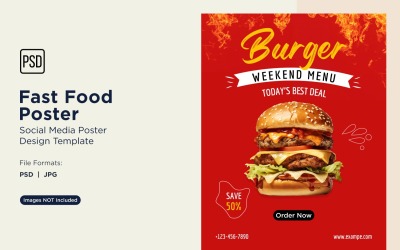 Designvorlage für Social-Media-Posts zu Fast Food 14