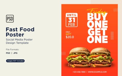 Designvorlage für Social-Media-Posts zu Fast Food 22