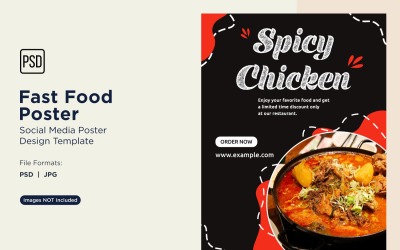 Fast Food Social Media Post Poster Design Template 34