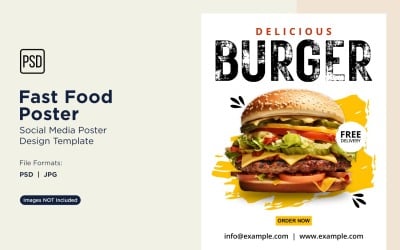 Fast Food Social Media Post Poster Design Template 45