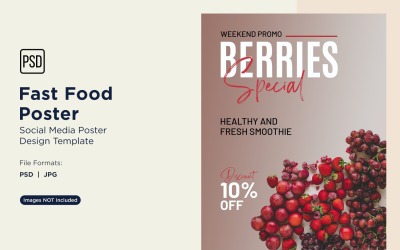 Hızlı Yemek Sosyal Medya Gönderi Poster Tasarım Şablonu 01