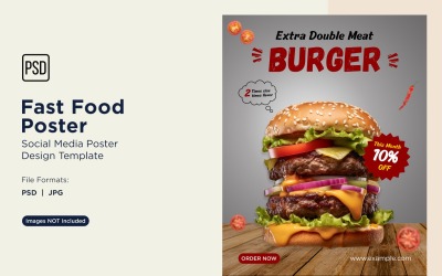 Hızlı Yemek Sosyal Medya Gönderi Poster Tasarım Şablonu 23