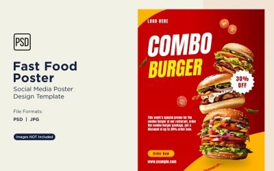 Hızlı Yemek Sosyal Medya Gönderi Poster Tasarım Şablonu 29