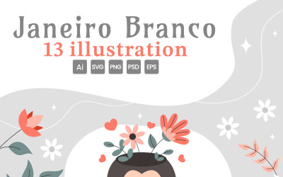 13 Janeiro Branco Illustration