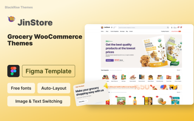 JinStore Grocery Figma Theme - Nowoczesny i czysty design dla sklepów spożywczych online