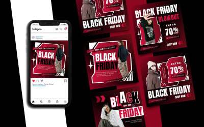 Modèle de publication Instagram pour le Black Friday 1