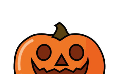 Pumpkin head. Cute and scary Halloween pumpkin monster