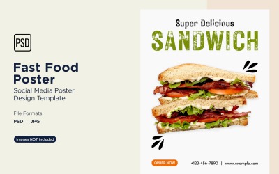 Designvorlage für Social-Media-Posts zu Fast Food 20