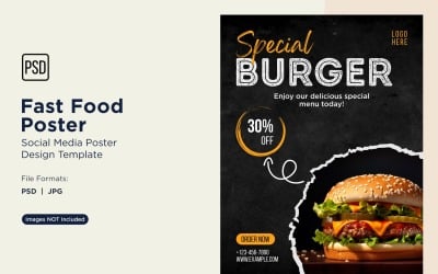 Designvorlage für Social-Media-Posts zu Fast Food 55