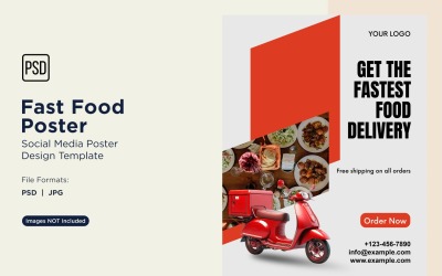 Designvorlage für Social-Media-Posts zu Fast Food 80