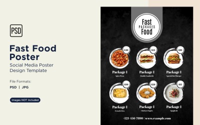 Designvorlage für Social-Media-Posts zum Thema Fast Food 36