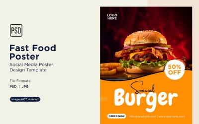 Fast Food Social Media Post Poster Design Template 33