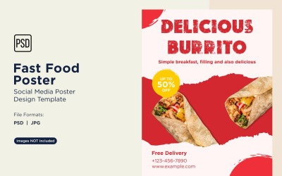 Fast Food Social Media Post Poster Design Template 63