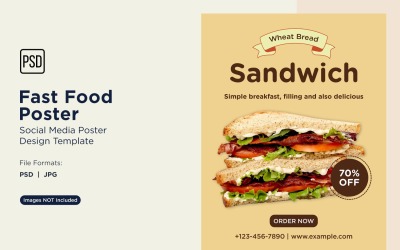 Fast Food Social Media Post Poster Design Template 72