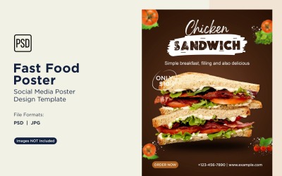Fast Food Social Media Post Poster Design Template 74
