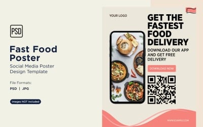 Fast Food Social Media Post Poster Design Template 92