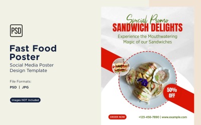 Fast Food Social Media Post Poster Design Template 99