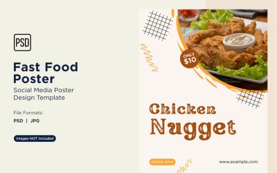 Hızlı Yemek Sosyal Medya Gönderi Poster Tasarım Şablonu 17