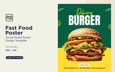 Hızlı Yemek Sosyal Medya Gönderi Poster Tasarım Şablonu 30