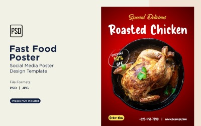 Modello di progettazione di poster per post sui social media di fast food 12