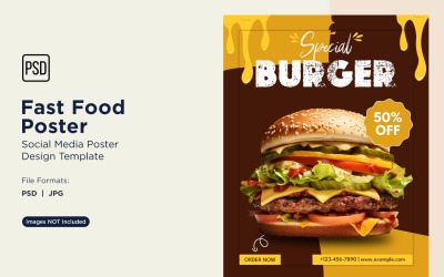 Modello di progettazione di poster per post sui social media di fast food 42