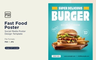 Modello di progettazione di poster per post sui social media di fast food 43